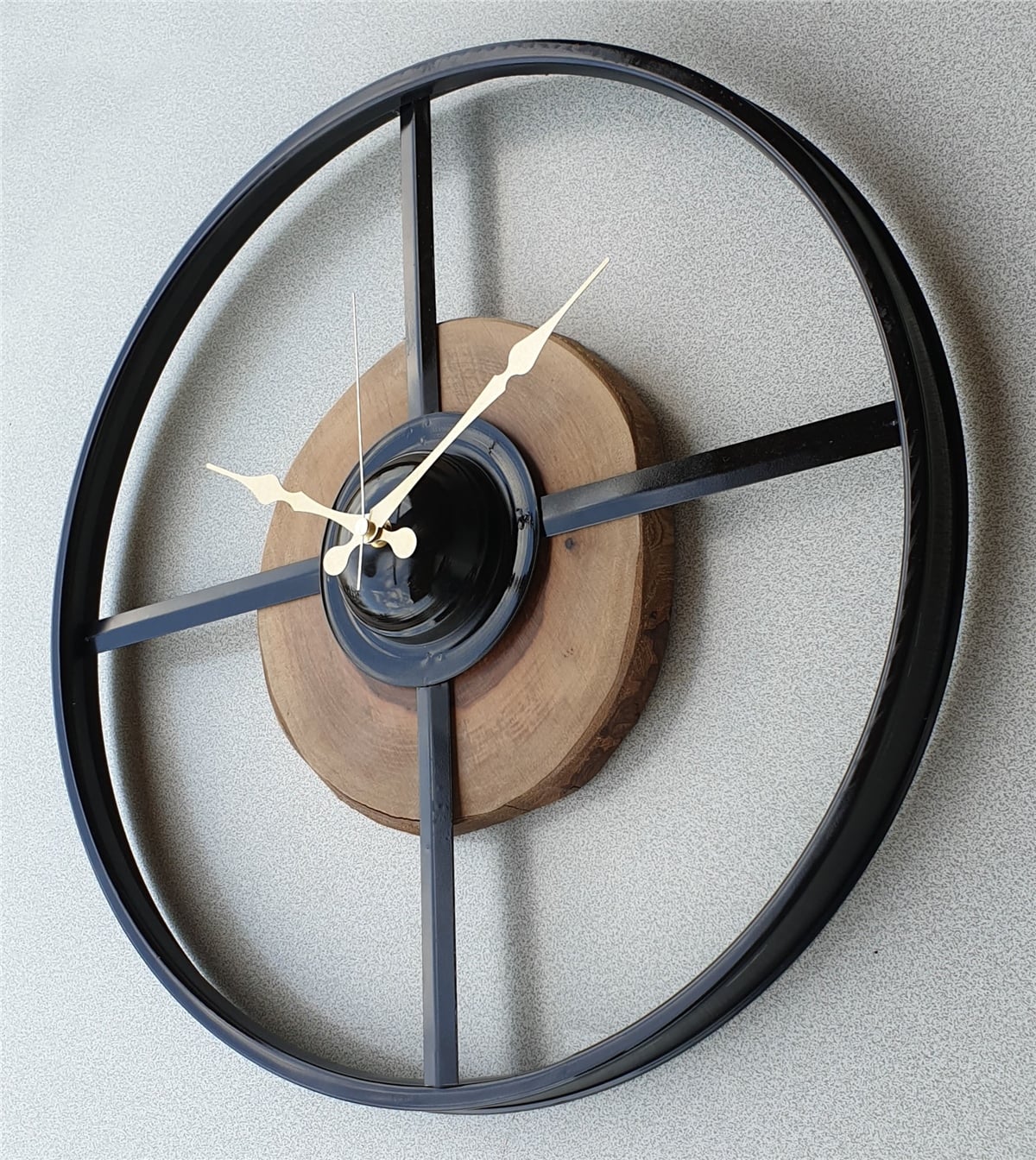 Markakanvas Metal , Ahşap Duvar Saati  50x50 cm